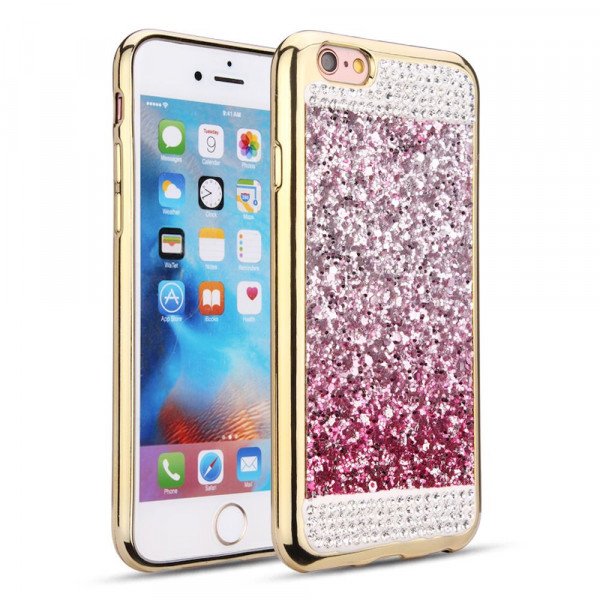 Wholesale iPhone 7 Plus Diamond Glitter Case (Hot Pink)